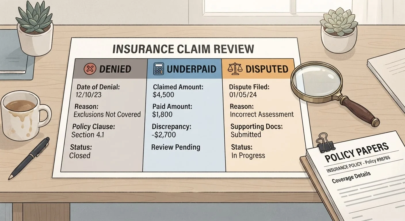 Denied, Underpaid, or Disputed: Understanding Claim Outcomes